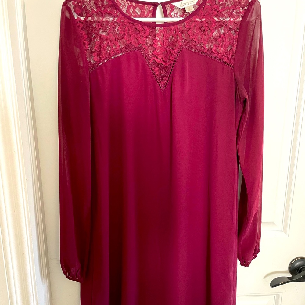 Decree, Burgundy Dress, Size M